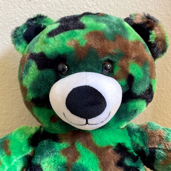 Build A Bear Workshop Camo Plush Military Army Green Teaddy Bear 17” Tall - Picture 5 of 7
